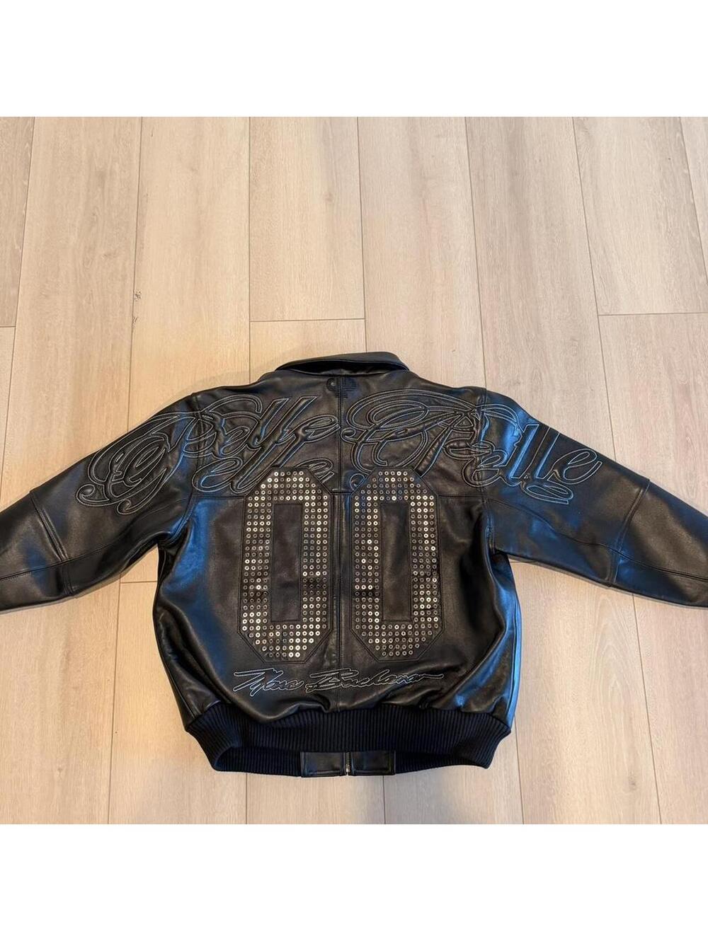 Playboi Carti Opium Pelle Pelle Black leather bomber jacket